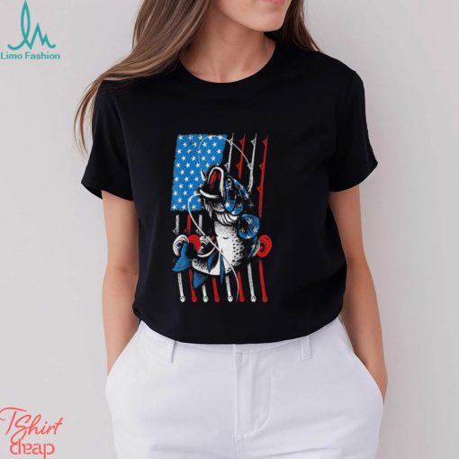 American Flag Cool Fishing Usa Fish Lover Shirt