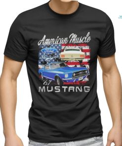 American muscle mustang 67 american flag shirt