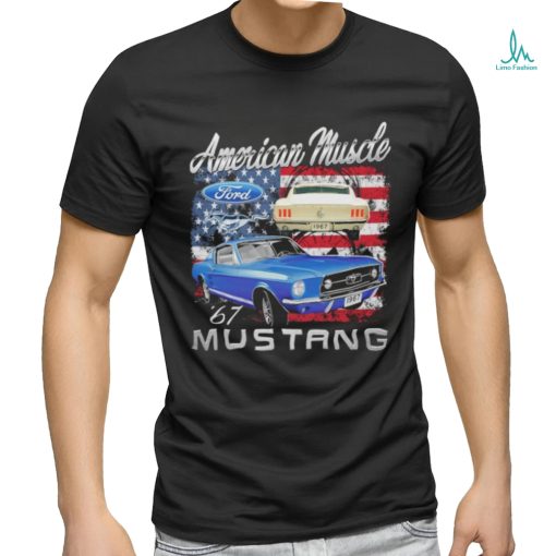 American muscle mustang 67 american flag shirt