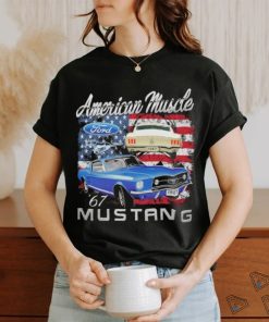 American muscle mustang 67 american flag shirt