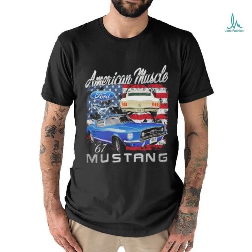 American muscle mustang 67 american flag shirt