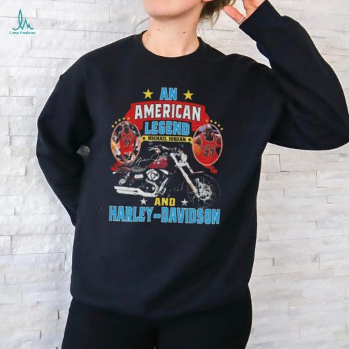 An American Legends Michael Jordan And Harley Davidson Signature Shirt