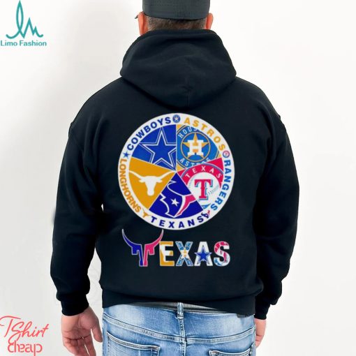 Astros Rangers Texans Longhorns Cowboys Texas logo shirt
