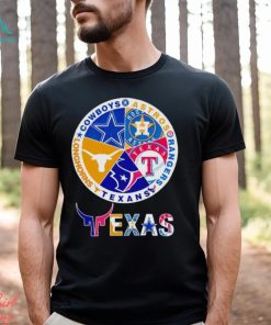 Astros Rangers Texans Longhorns Cowboys Texas logo shirt