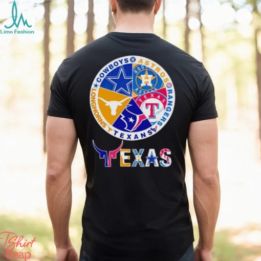 Astros Rangers Texans Longhorns Cowboys Texas logo shirt
