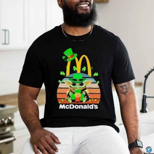 Baby Yoda Hug McDonald’s Logo St Patrick’s Day Vintage Shirt