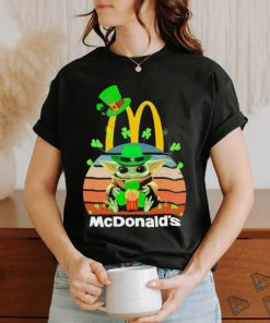 Baby Yoda Hug McDonald’s Logo St Patrick’s Day Vintage Shirt