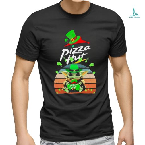 Baby Yoda Hug Pizza Hut Logo St Patrick’s Day Vintage Shirt