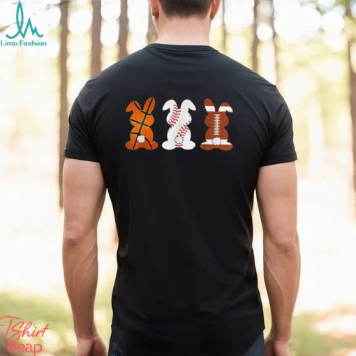 Basketball Baseball Football Sports Easter Bunny Rabbits T Shirt