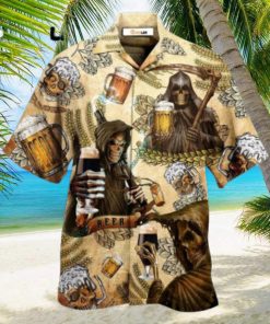 Beer Skull Love Beer Happy Day Hawaiian Shirt