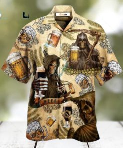 Beer Skull Love Beer Happy Day Hawaiian Shirt