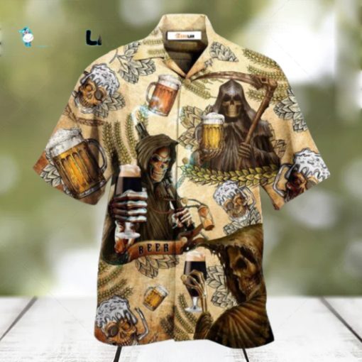 Beer Skull Love Beer Happy Day Hawaiian Shirt