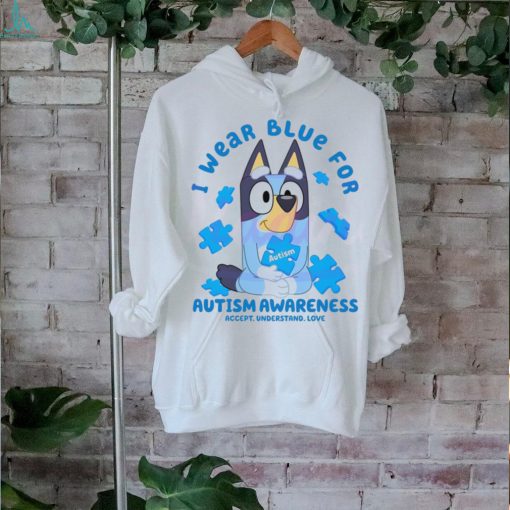 Bluey I Wear Blue For Autism Awareness shirt