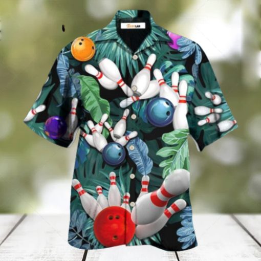 Bowling Tropical Leaf I’m So Happy Hawaiian Shirt