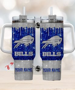 Buffalo Bills Personalized NFL Glitter and Diamonds Bling 40oz Stanley Tumbler