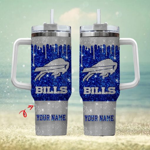 Buffalo Bills Personalized NFL Glitter and Diamonds Bling 40oz Stanley Tumbler