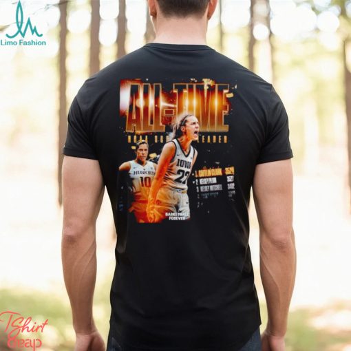 Caitlin Clark all time NCAA scorer leader poster shirt