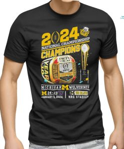 Championship Champions Michigan Wolverines 34 13 Washington Go Blue Rings Shirt