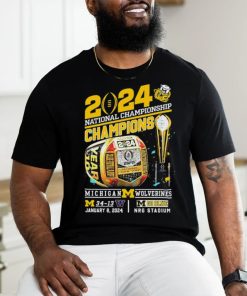 Championship Champions Michigan Wolverines 34 13 Washington Go Blue Rings Shirt
