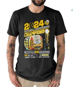 Championship Champions Michigan Wolverines 34 13 Washington Go Blue Rings Shirt