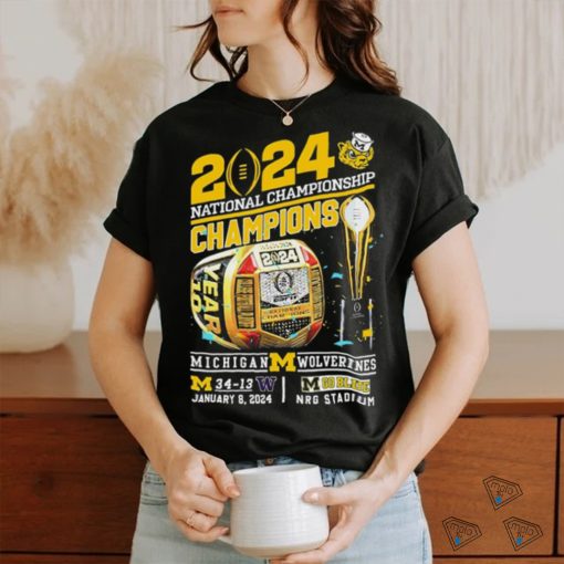 Championship  Champions  Michigan  Wolverines  34  13  Washington  Go  Blue  Rings  Shirt