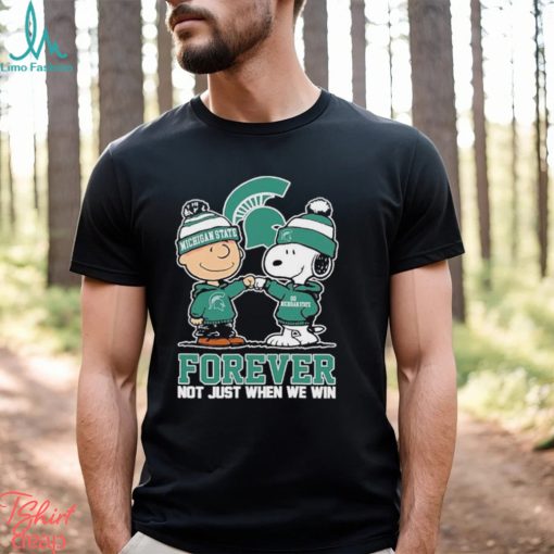 Charlie Brown And Snoopy Michigan State Spartans Forever Not Just When We Win Shirt