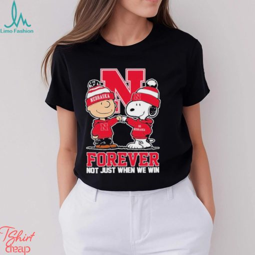 Charlie Brown And Snoopy Nebraska Cornhuskers Forever Not Just When We Win Shirt