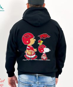 Charlie Brown Snoopy And Woodstock Arkansas Razorbacks Football shirt
