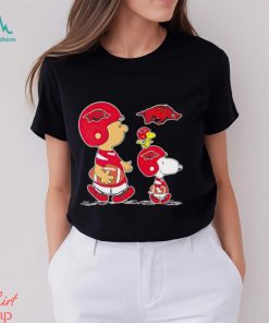 Charlie Brown Snoopy And Woodstock Arkansas Razorbacks Football shirt