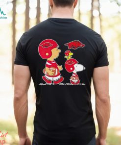Charlie Brown Snoopy And Woodstock Arkansas Razorbacks Football shirt