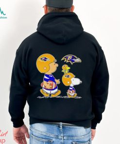 Charlie Brown Snoopy And Woodstock Baltimore Ravens Football shirt