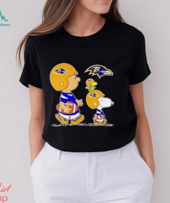 Charlie Brown Snoopy And Woodstock Baltimore Ravens Football shirt