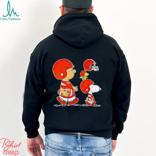 Charlie Brown Snoopy And Woodstock Cleveland Browns Football shirt