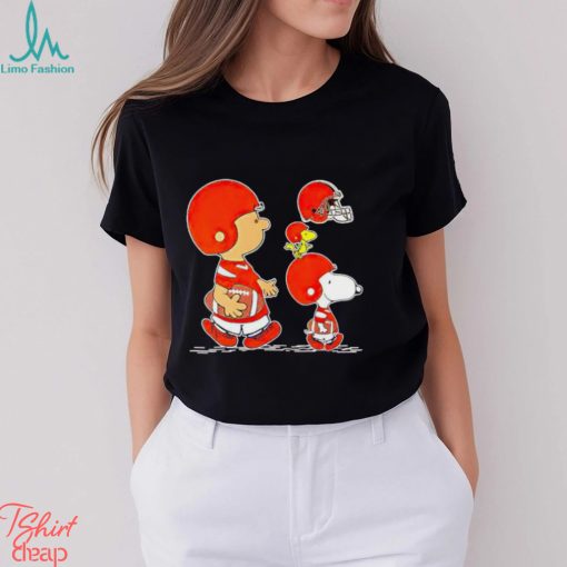 Charlie Brown Snoopy And Woodstock Cleveland Browns Football shirt