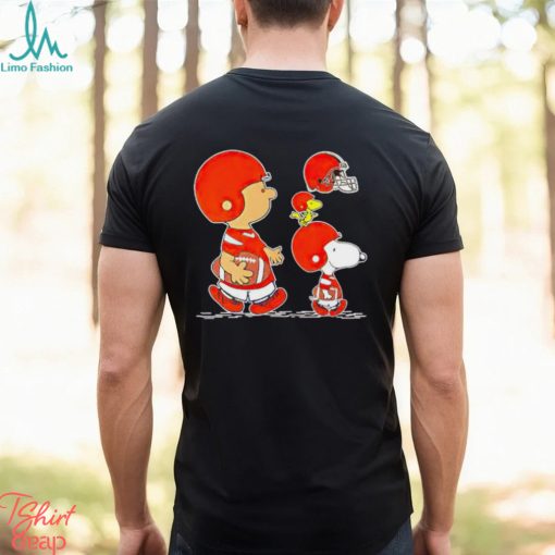 Charlie Brown Snoopy And Woodstock Cleveland Browns Football shirt