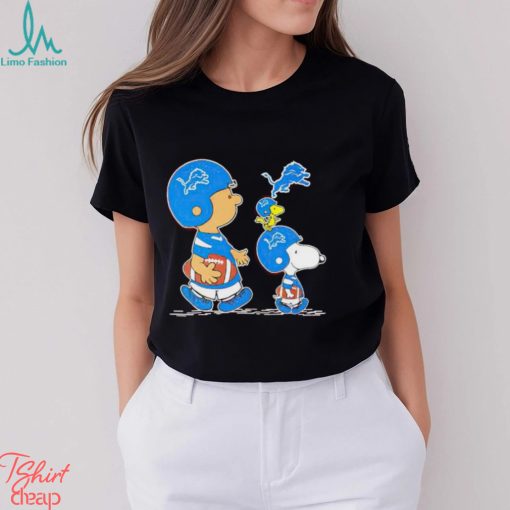 Charlie Brown Snoopy And Woodstock Detroit Lions Football shirt