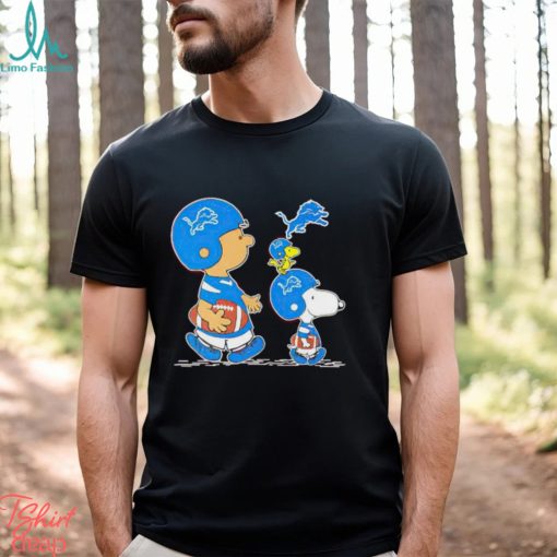 Charlie Brown Snoopy And Woodstock Detroit Lions Football shirt