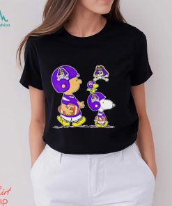 Charlie Brown Snoopy And Woodstock East Carolina Pirates Football shirt