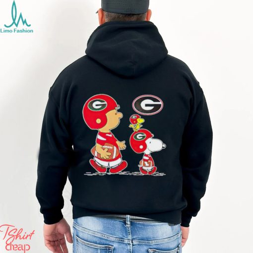 Charlie Brown Snoopy And Woodstock Georgia Bulldogs Football shirt