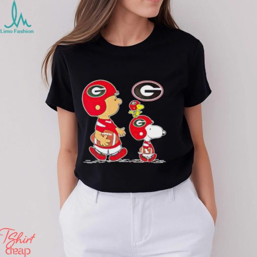 Charlie Brown Snoopy And Woodstock Georgia Bulldogs Football shirt
