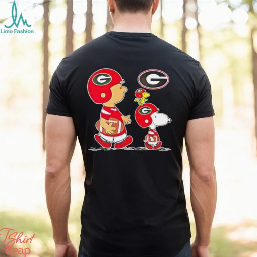 Charlie Brown Snoopy And Woodstock Georgia Bulldogs Football shirt