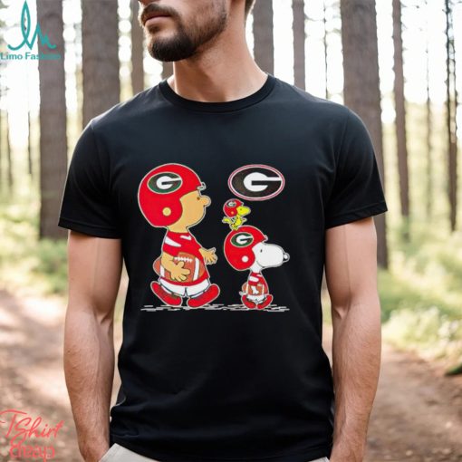 Charlie Brown Snoopy And Woodstock Georgia Bulldogs Football shirt