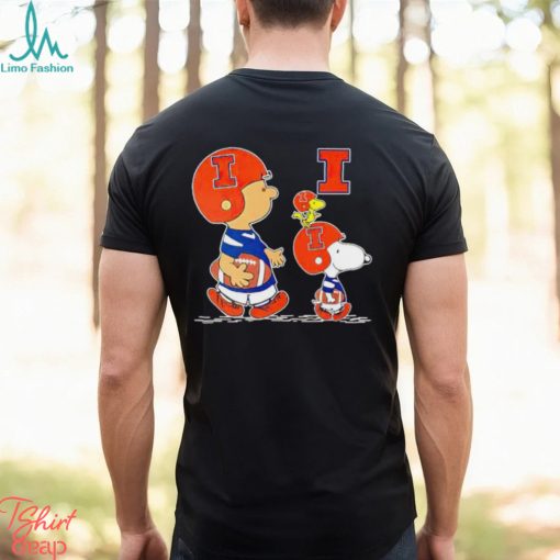 Charlie Brown Snoopy And Woodstock Illinois Fighting Illini Football shirt