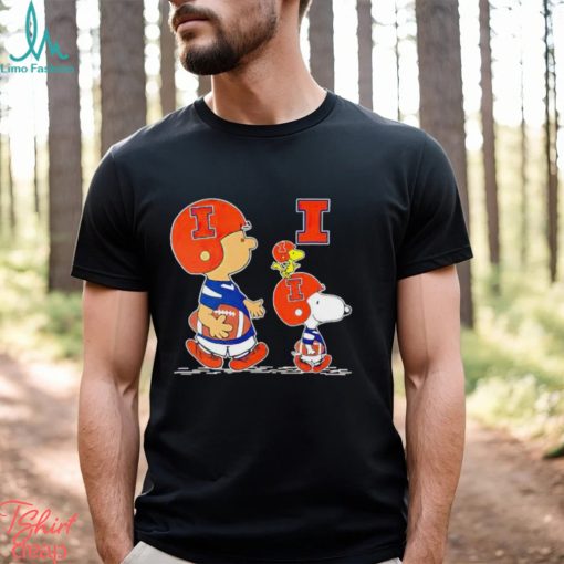 Charlie Brown Snoopy And Woodstock Illinois Fighting Illini Football shirt