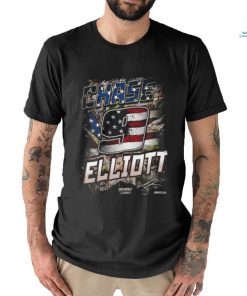 Chase Elliott Hendrick Motorsports Team Collection Black Camo Patriotic 2024 Shirt