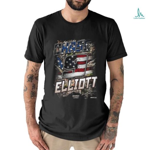 Chase Elliott Hendrick Motorsports Team Collection Black Camo Patriotic 2024 Shirt
