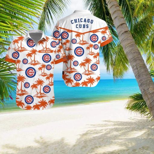 Chicago Cubs Coconut Pattern White Hawaiian Shirt 3D Printed Men Women Hawaii Shirt