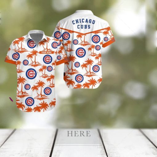 Chicago Cubs Coconut Pattern White Hawaiian Shirt 3D Printed Men Women Hawaii Shirt