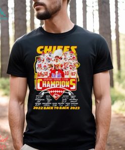 Chiefs Super Bowl LVIII Champions 2022 back to back 2023 signatures shirt