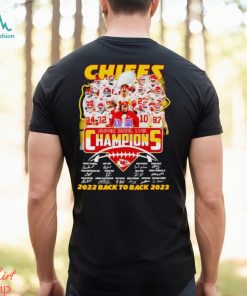 Chiefs Super Bowl LVIII Champions 2022 back to back 2023 signatures shirt